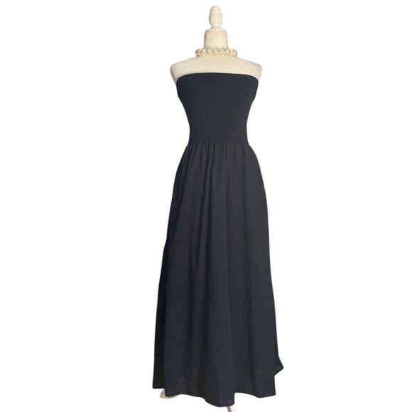 XiRENA Finnian Dress NWT Strapless Maxi Dress Poplin Skirt Black - Picture 11 of 14
